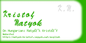 kristof matyok business card